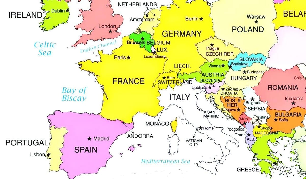kat jeyografik nan ewòp montre Luxembourg