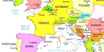Kat jeyografik nan ewòp montre Luxembourg
